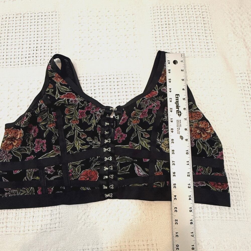 Torrid 4 Mesh Regency Punk Bustier exposed hook front bra crop top BC 2888 - Picture 3 of 9